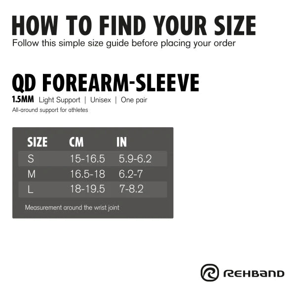 Rehband QD Forearm Sleeve 1.5mm Pair